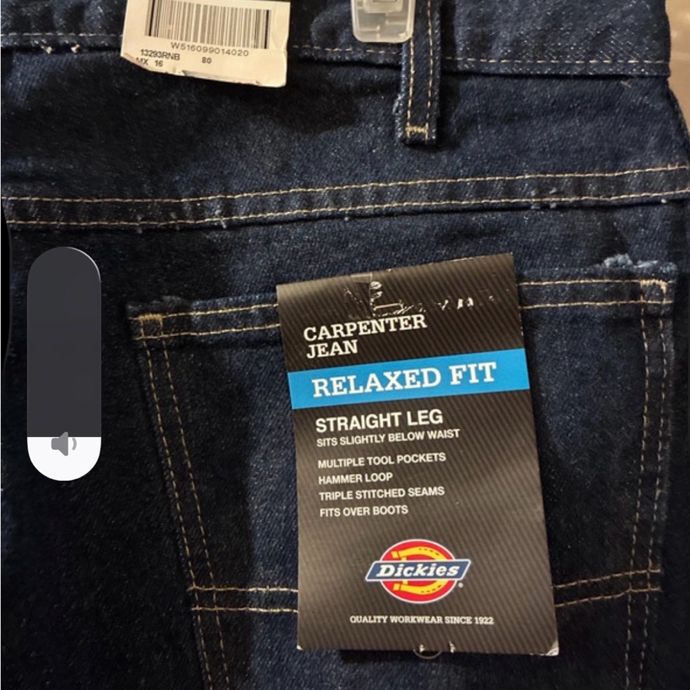 Dickies Relaxed Fit Carpenter Jeans in Dark Blue Denim